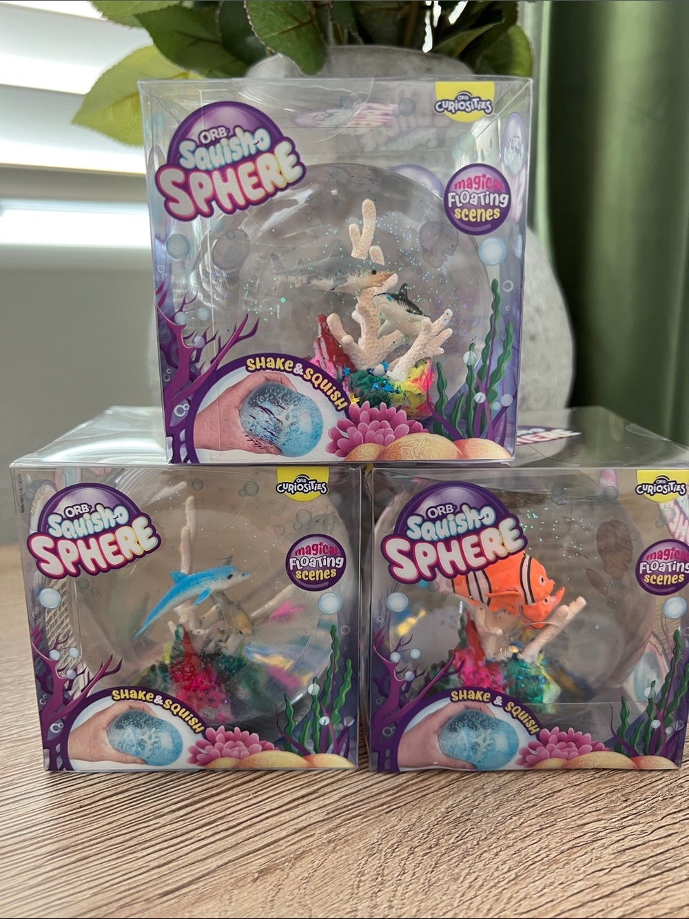 Orb Squish-O Sphere Fish Sharks Aquarium Floating Squishy Viral Tik Tok 3x